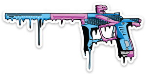 Drip gun sticker