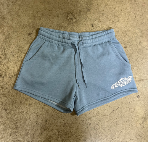 Women's Fleece Shorts (Misty Blue)