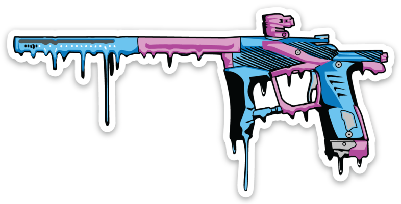 Drip gun sticker